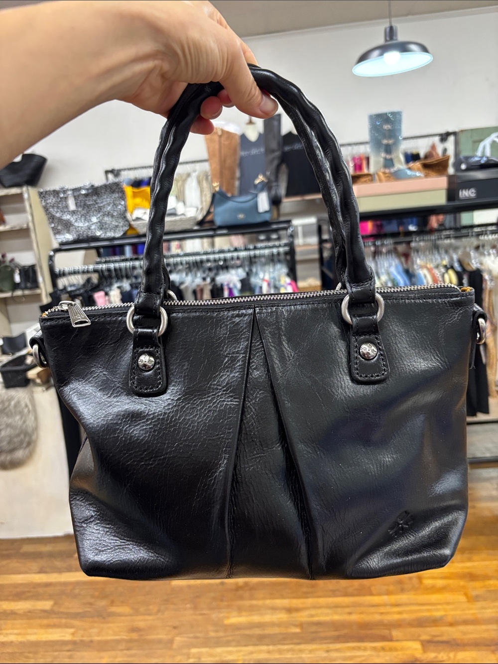 Patricia Nash Black Leather Tote Bag - Picture 2 of 7